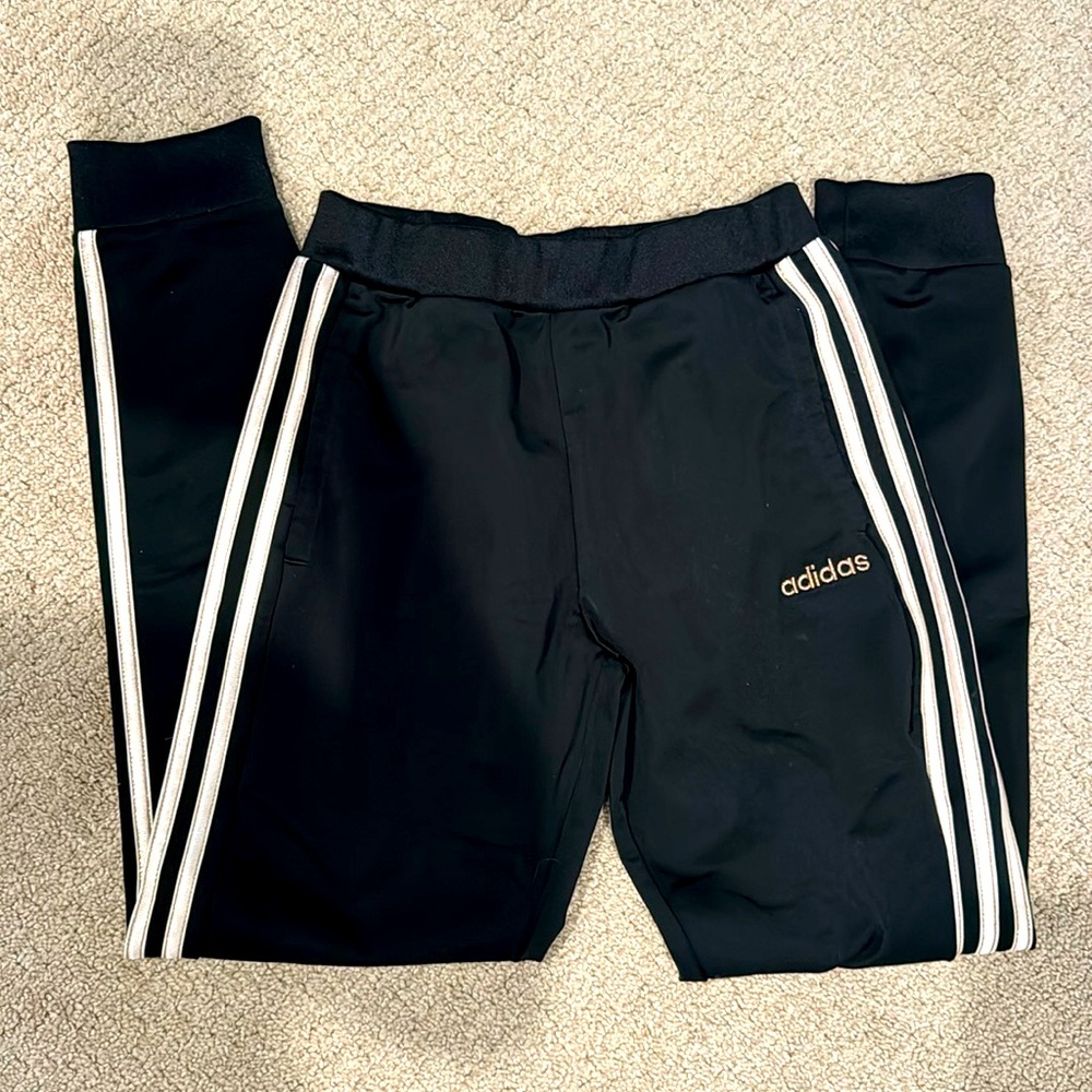 Adidas | black Joggers with gold accent Sz Youth L 14